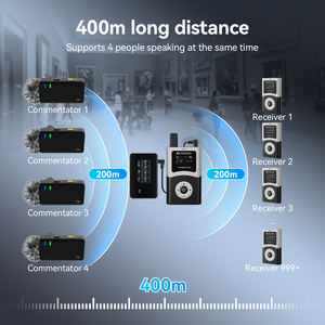 Micrófono de Solapa Inalámbrico con Reducción de Ruido, Sistema de Guía Turística, Frecuencia UHF, Resistente al Agua IP68, Batería de 2000 mAh para - Product Image 4