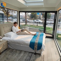 Salle de bain portable à deux chambres, structure en acier, isolée et coupe-vent, entrepôt Apple, maison préfabriquée en capsule spatiale