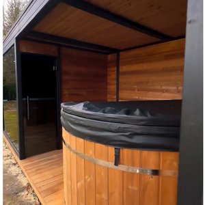 Desain murah Cedar luar ruangan ruang uap bak mandi Spa bak mandi kamar Sauna kayu merah Kanada <span class=keywords><strong>Bar</strong></span> Panorama - Product Image 5