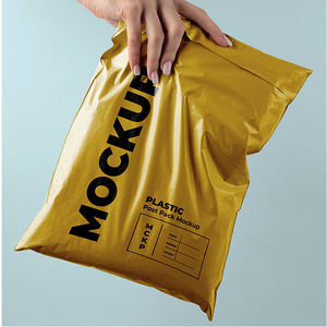 Enveloppe d'expédition en polyéthylène jaune extra large, autocollante, avec logo personnalisé imprimé, fournitures pour machines d'emballage de commerce électronique - Product Image 1