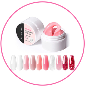 Nude White Clear Jelly <b>Nail</b> <b>Kit</b> with LED Lamp Non Stick Gel Builder for DIY French 3D <b>Nail</b> Art - Product Image 1