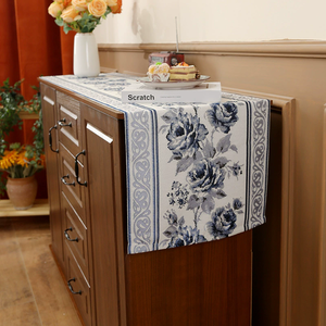 JU-901 <span class=keywords><strong>blu</strong></span> peonia floreale <span class=keywords><strong>cucina</strong></span> tavolo da pranzo Runner - Product Image 6