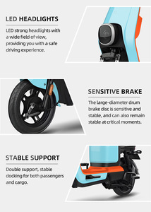 Bicicleta Eléctrica Urbana de Doble Asiento con Asistencia al Pedaleo, 48 <span class=keywords><strong>Voltios</strong></span>, 500w, 50km/h, Scooter Eléctrico con Neumáticos de 14 Pulgadas - Product Image 4