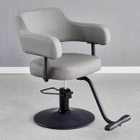 Chaise de coiffure en métal haut de gamme pour salon, siège réglable en hauteur, pivotant à 360 degrés, pompe hydraulique robuste, usage commercial
