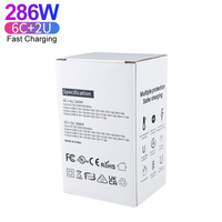 Type C 286W bureau 6C2A multi-ports GaN chargeur 100W USB C charge Super rapide pour téléphone portable ordinateur portable chargeur adaptateur