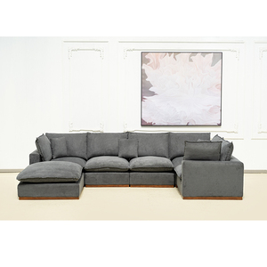Modern Luxury U-Shape Grey Fabric down Cloud Bed Oversized Modular Cloud Couch <b>for</b> Living Room Sectional Couch - Product Image 1