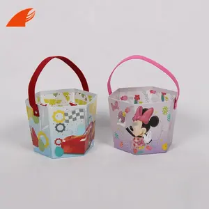 Felt handle rigid box Hard paper board many -sided buckect /Gift Box/ Storage box for children