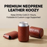 Sac isotherme personnalisé en cuir PU pour bouteilles et canettes de bière – Housse de protection conçue en usine, isolant pour bouteilles courtes, fond plat stable