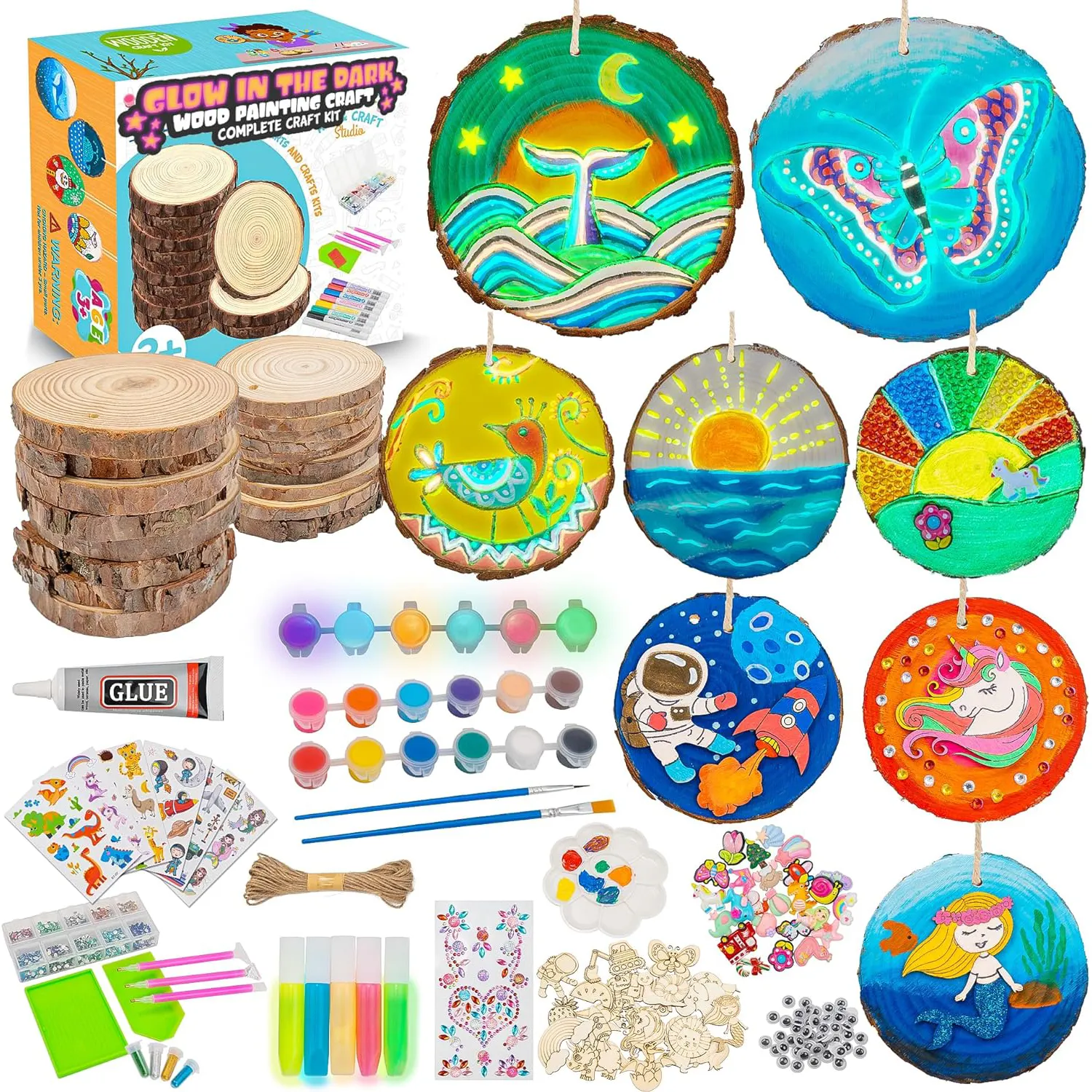 Vente en gros de kits d'activités de bricolage en tranches de bois Cadeaux d'art et d'artisanat pour enfants Kit d'artisanat de peinture en bois