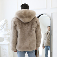 Haute qualité qualité hiver personnalisé hommes sweats à capuche véritable fourrure de renard veste manteau pour hommes