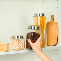 Distributeur de spaghetti en verre avec couvercle en acier inoxydable, grand récipient à pâtes hermétique, ensemble de boîtes de rangement de cuisine