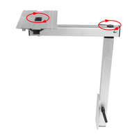 Heyxv — pied de Table pliable en alliage d'aluminium amovible et réglable en hauteur, rotation argent, pour camping-car, caravane