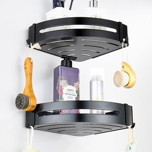 Estante Esquinero Adhesivo <span class=keywords><strong>para</strong></span> <span class=keywords><strong>Ducha</strong></span> con Ganchos, Organizador de Almacenamiento <span class=keywords><strong>para</strong></span> Baño, Inodoro y Cocina, <span class=keywords><strong>Sin</strong></span> Necesidad de Taladrar - Product Image 5