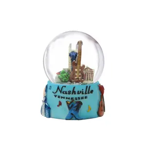 POLYRESIN Tourist Souvenir Crystal Ball Model Decoration Featured Crafts Custom 3D Souvenir Resin Snow Globe Nashville Wholesale