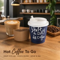 Vaso de Papel Kraft de Doble Pared de 8oz/10oz para Café, Leche y Bebidas Calientes, MOQ Bajo de 1000 Piezas, Impresión de Logotipo Personalizado, Tapa de PP de una Sola Forma