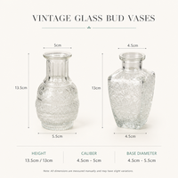 Vas Bunga Kaca Mini Vintage Modern Transparan untuk Pernikahan, Rumah, Meja, Pesta, Lantai, Dinding, dan Vas Meja