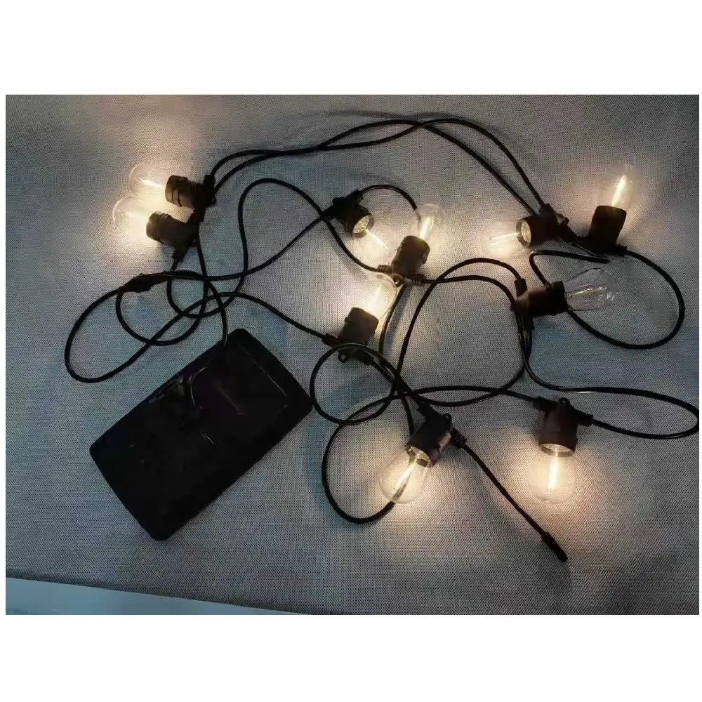 Lampes de noël à LED avec télécommande, minuterie, alimenté par USB, fil de cuivre réglable, guirlandes solaires pour jardin extérieur