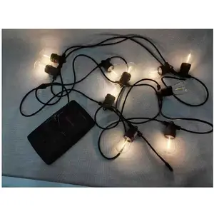 Luci natalizie a LED con Timer di controllo remoto luci a stringa solare regolabili in filo di rame alimentate tramite USB per giardino esterno