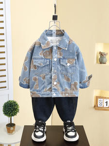 Veste de cowboy pour garçons D1464, printemps automne, coton extérieur, rembourrage en polyester, <span class=keywords><strong>fermeture</strong></span> éclair, pour enfants - Product Image 2