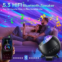 Proyektor Galaksi 375 Efek dengan Speaker Bluetooth 5.3, 15 Suara Tidur, Lampu Malam Aurora Bintang, Remote untuk Dekorasi Kamar Tidur