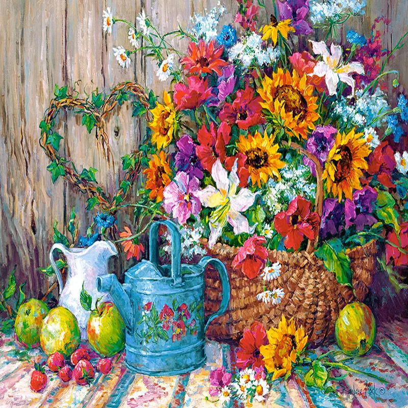 CHENISTORY 992117 High quality Diy Painting By Numbers The harvest season of flower basket Home Wall Art Picture