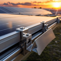 Pièces CNC en aluminium pour systèmes solaires : Serre-câble intermédiaire, Serre-câble d'extrémité, Clip de mise à la terre du module, Embout de rail, Support déflecteur de vent, Bloc d'arrêt de module