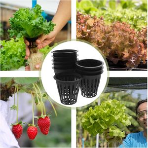 Pots en filet en plastique noir légers de 2/3/5/7 pouces pour la culture hydroponique, pots en filet pour la germination en pépinière et au <span class=keywords><strong>jardin</strong></span> - Product Image 6