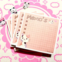 Bloc-notes adhésif personnalisé en forme de chat Kawaii pour agenda quotidien, idéal pour la papeterie (vente en gros)