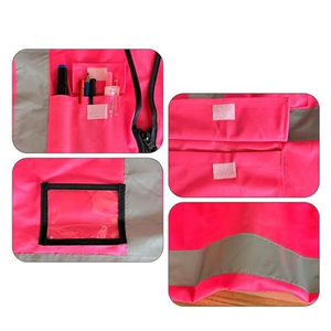 Class 2 Women High <strong>Viz</strong> pink Safety Vest Multi Pocket Custom logo Zipper Front Reflective Safety Vests for Construction Workers - Product Image 3