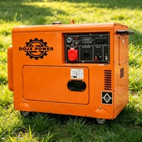 Générateur diesel portable super silencieux 5/10/15/20KVA, démarrage électrique DC, ATS AVR 110V-440V 50/60Hz monophasé/triphasé, d'urgence