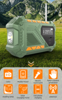 Radio portable d'extérieur 4000 mAh avec lampe torche d'urgence puissante, radio FM/AM/NOAA multifonctionnelle et méthode de charge, radio Bluetooth portable