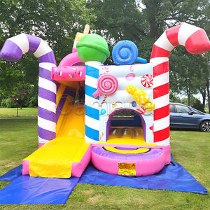 Castillo Inflable Comercial de Caramelos con Tobogán, Casa de Brinco para Niños, Ecológico, Impermeable, Capacidad de 800 kg - Product Image 3