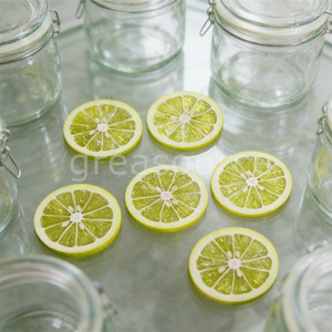 Tranches de citron artificielles DIY écologiques en PVC à motif cœur, fausses tranches de citron séchées pour la décoration de boissons et la simulation alimentaire - Product Image 3