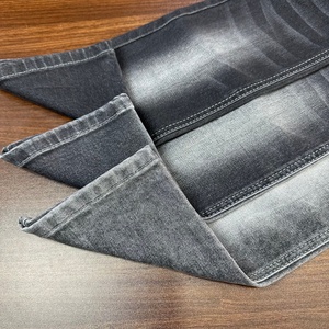 Tissu denim sergé éponge Lizhi XH5033K-1A noir, 42% coton, 56% polyester, 2% élasthanne, extensible, pour sacs, rétrécissement transversal 2-3% - Product Image 2