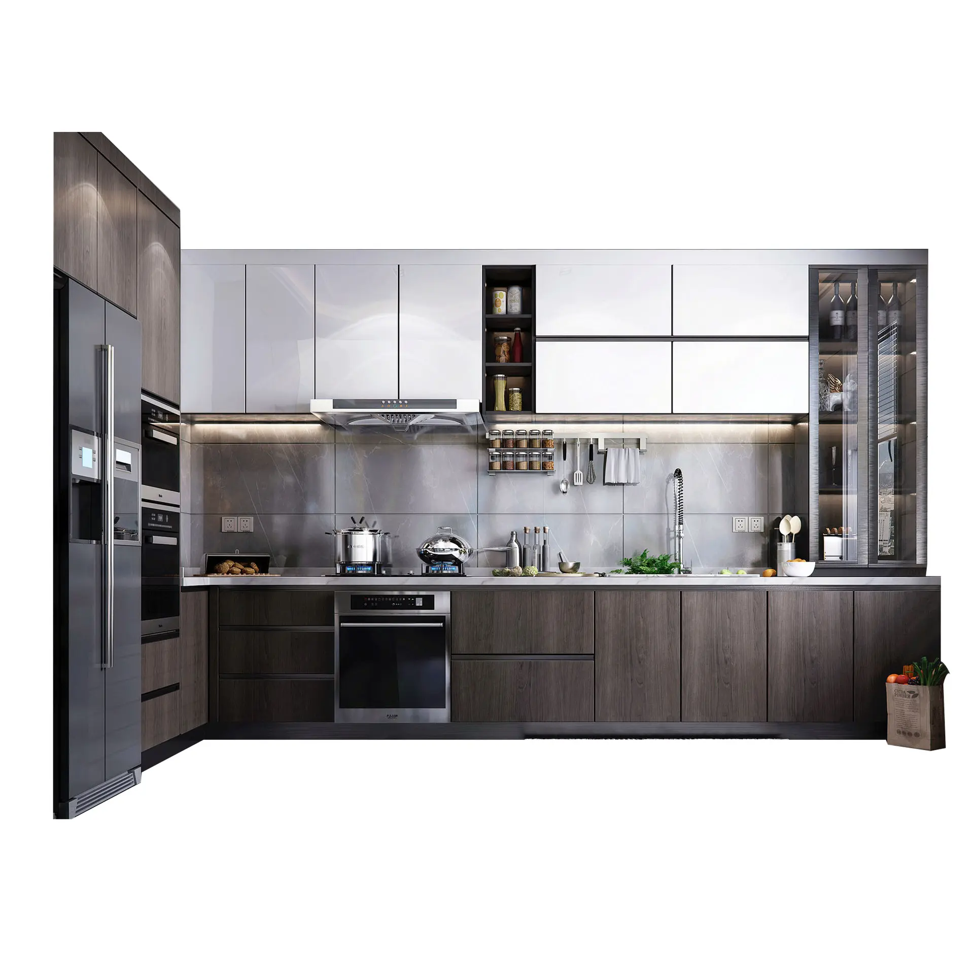 उच्च गुणवत्ता वाले आधुनिक रसोई अलमारियाँ घर डिजाइन पूर्ण रसोई सेट