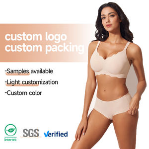 Sujetador sin aros transpirable y sin costuras para mujer, talla grande, comercio exterior transfronterizo, liso, para pecho grande, con gel adhesivo, ropa interior. - Product Image 1