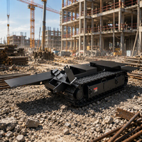 Châssis à chenilles robuste de 2 tonnes, train de roulement en acier personnalisé pour robot de construction, plateforme de machine à projeter du béton
