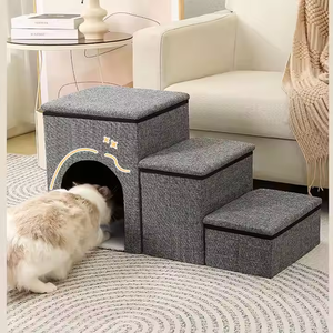 Opvouwbare draagbare bank honden trap met opbergruimte - Product Image 3