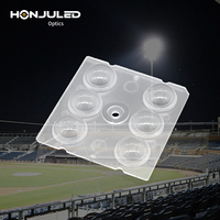 HONJU Lentille LED Plano-Convexe en PC Moulée par Injection Personnalisée, Haute Transmittance, Anti-UV pour Module d'Éclairage Public