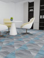 Dalles de moquette modulaires grises et bleu clair de qualité supérieure avec des performances de sécurité pour les salles de réunion haut de gamme, réduction du bruit