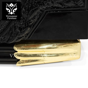 Armadietto di lusso fatto a mano della credenza di legno solido con rilievo <span class=keywords><strong>barocco</strong></span> elegante per uso del salotto dell'hotel - Product Image 6