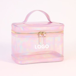 Designer <strong>Make</strong> <strong>up</strong> Pouch Cosmetic Foldable Embroidery Makeup <strong>Trolly</strong> Black Custom Clear Pvc Toiletry Bag - Product Image 4