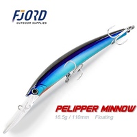 FJORD personnalisé truite flottant méné leurre de pêche 17g 110mm leurre d'eau salée bar pêche à la traîne leurres pour la pêche en mer