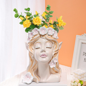 Style européen décoration <span class=keywords><strong>de</strong></span> <span class=keywords><strong>la</strong></span> maison créative fleur fée fille pot <span class=keywords><strong>de</strong></span> fleur vase <span class=keywords><strong>salon</strong></span> foyer résine décoration - Product Image 2