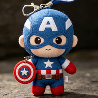 Porte-clés en peluche personnalisé de personnage d'anime, pendentif de sac en peluche de dessin animé, vente en gros