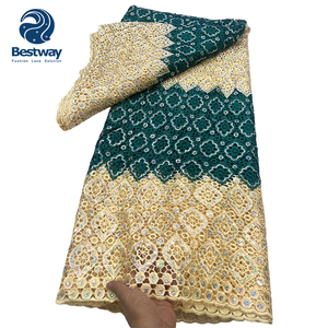 Bestway <span class=keywords><strong>Guipur</strong></span> asequible con bordado de encaje de lentejuelas Tela de encaje de cordón de alta calidad para mujer - Product Image 4