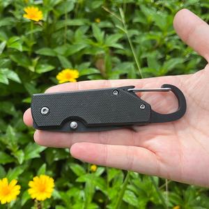 Mini EDC çakı kaymaz G10 kolu basma düğmesi paslanmaz çelik endüstriyel kullanım yürüyüş dağcılık için OEM özelleştirilebilir - Product Image 4