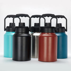 128OZ công suất lớn cách điện cắm trại bình nước 1 gallon Bình chân không ngoài trời Handgrip chai nước phòng tập thể dục thể thao Ấm đun nước nhiệt - Product Image 2