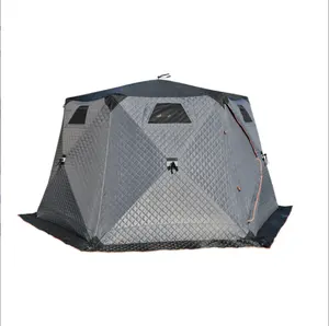 Pop Up custom ice shelter Hexagon sauna tent portable Square hiking insulated camping Automatic ice cube winter fishing tent