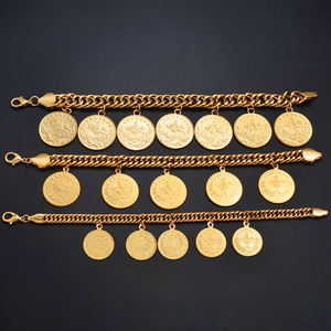 Bracelet en pièces de monnaie turques pour femmes et hommes, bijoux <span class=keywords><strong>turcs</strong></span> en or et argent, inspiré des pièces de monnaie anciennes de Turquie # 122601 - Product Image 3